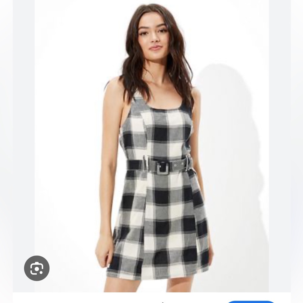 American Eagle Outfitters Black and White Checkered Mini Dress